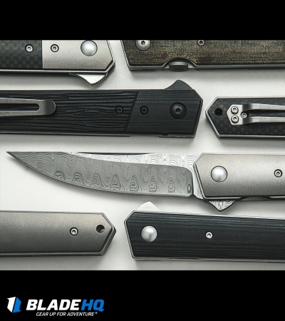 Boker Kwaiken Flipper Knife Titanium (3.5" Damasteel) 01BO297DAM