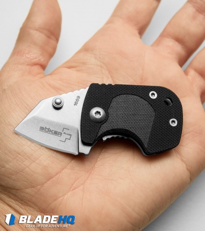 Boker Plus DW-1 Frame Lock Money Clip Knife Black Zytel (1" Stonewash) 01BO573