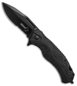 Boker Plus Savior 2 Liner Lock Knife Black (3.3" Black Serr) 01BO321