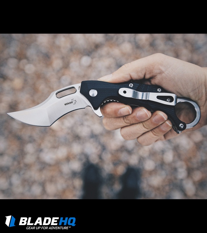 Boker Plus Wildcat Karambit Liner Lock Flipper Knife Black (2.8" Satin) 01BO772