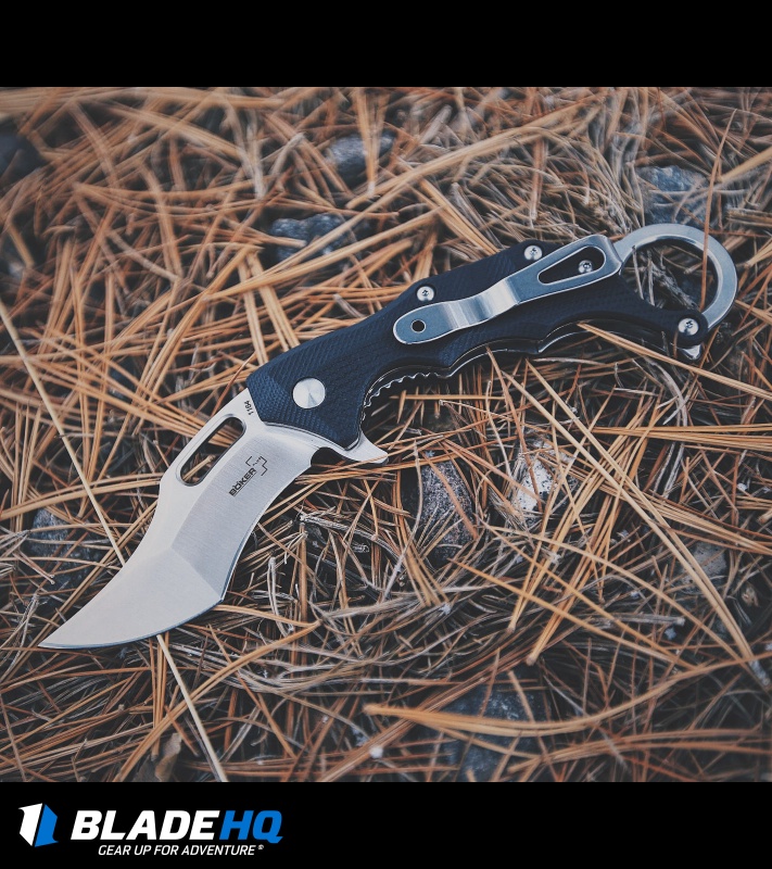 Boker Plus Wildcat Karambit Liner Lock Flipper Knife Black (2.8" Satin) 01BO772