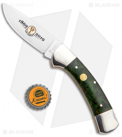 Boker 3000 150th Anniversary Lockback Knife Green Curly Birch (3.4" Satin)
