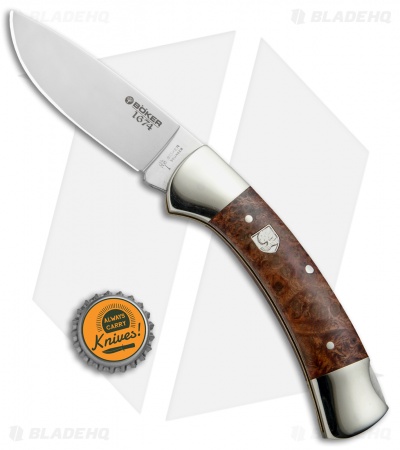 Boker 3000 1674 Lockback Knife Amboina Root Wood (3.375