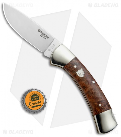 Boker 3000 1674 Lockback Knife  Amboina Root Wood (3.375" Satin) 112400