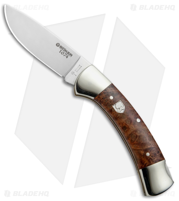 Boker 3000 1674 Lockback Knife Amboina Root Wood (3.375