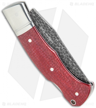 Boker Boxer Damascus Lockback Knife Red Micarta (3.1" Damascus) 111025DAM