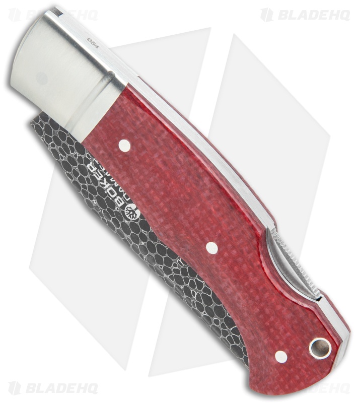 Boker Boxer Damascus Lockback Knife Red Micarta (3.1" Damascus) 111025DAM