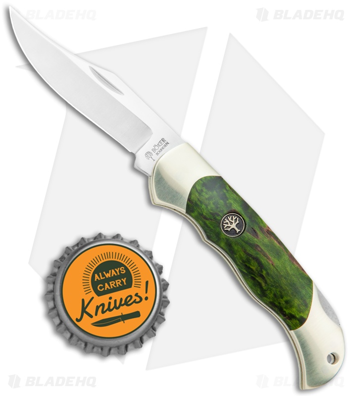 Boker Boy Scout Lockback Knife Green Curly Birch (3.1" Satin) 118118