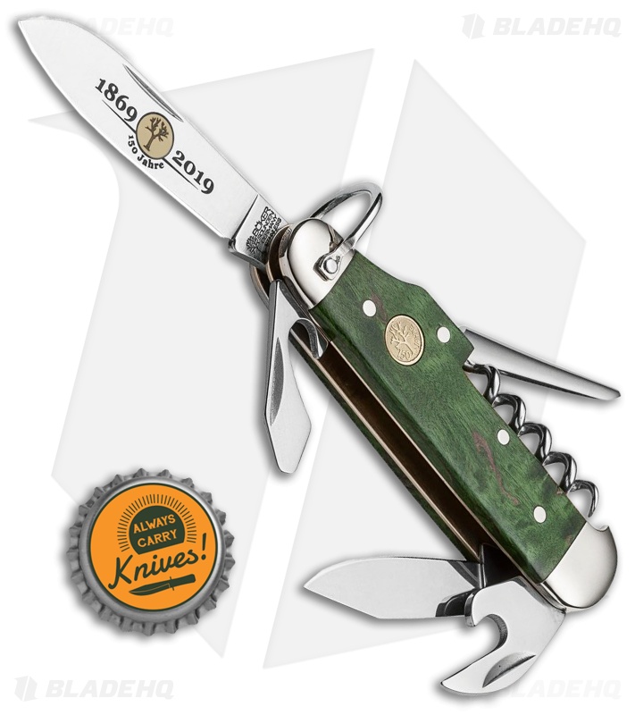 Boker Camp Knife 150th Anniversary Multi-Tool (Green Curly Birch)