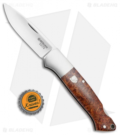 Boker Davis Classic Hunter 1674 Knife Amboina Root Wood (3.5" Satin) 110324