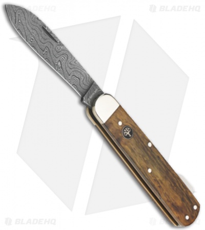 Boker Hunting Knife Mono Lockback Knife Curly Birch (3.25" Damascus) 