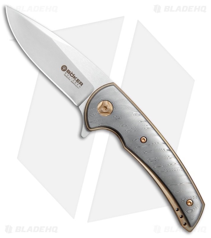Boker Les Voorhies Special Run Model 13 Liner Lock Knife Damascus (3.2" Satin)