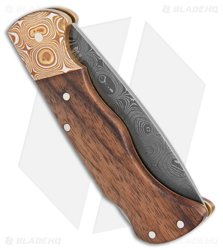 Boker Mokume Damascus Lock Back Knife Walnut (3.125" Damascus) 110166DAM
