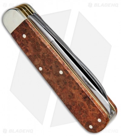 Boker Quadro 1674 Pocket Knife 4.375" Amboina Root Wood 110545
