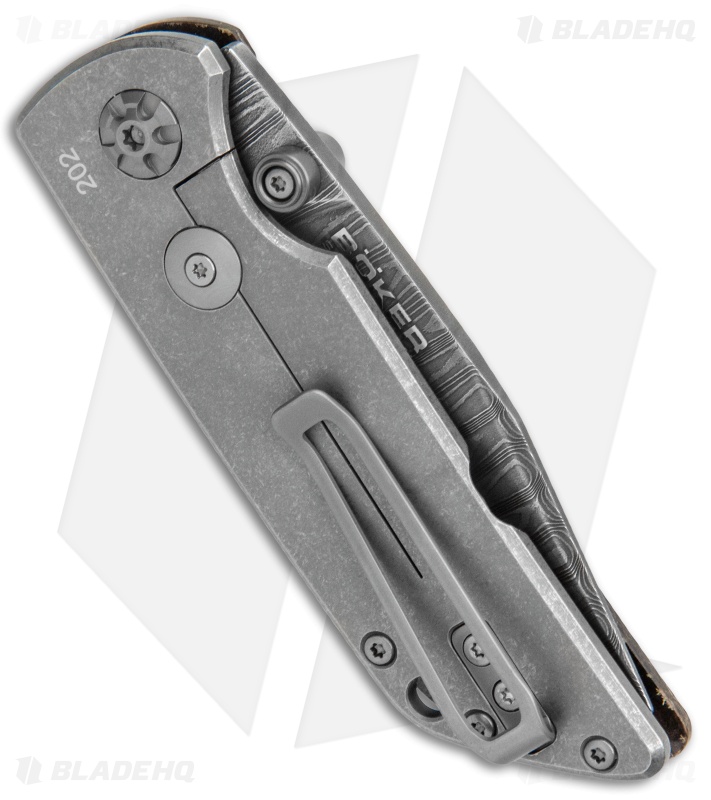 Boker Sherman Damascus Frame Lock Knife Micarta (3" Damascus) 110662DAM