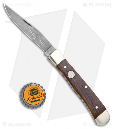 Boker Trapper 150th Anniversary Damascus Series Pocket Knife 4.125" Chestnut  
