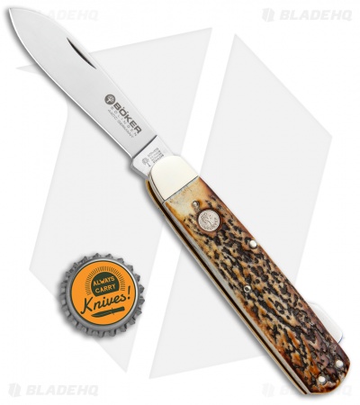 Boker Tree Brand Hunting Knife Mono Lockback Stag (3.25" Satin) 110615