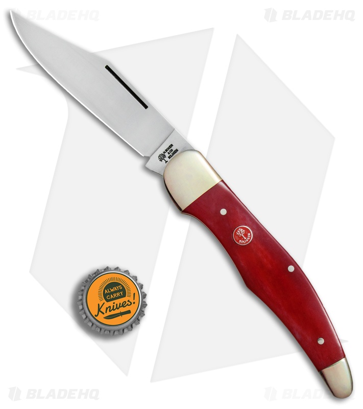 Boker Tree Brand L.E. Hunter Lockback Pocket Knife 5.25" Smooth Red Bone
