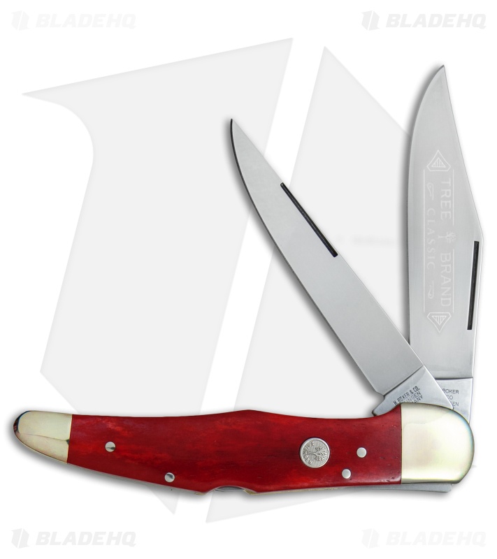 Boker Tree Brand L.E. Trapper Double Lockback Pocket Knife 5.25" Smooth Red Bone