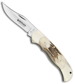 Boker Optima Series Lock Back Pocket Knife Stag (3.625" Satin) 113004ST