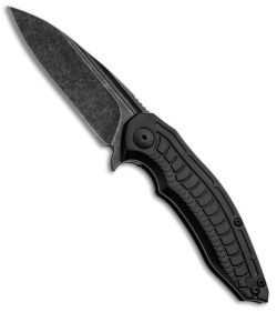 Brous Blades Bionic Flipper Knife Black Aluminum (3" Acid Wash)