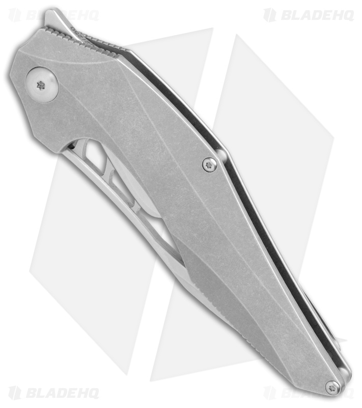 Brous Blades Isham Raven Flipper Frame Lock Knife Titanium (3.8" Stonewash)
