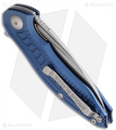 Brous Blades Bionic 2.0 Flipper Knife Blue (3" Stonewash)