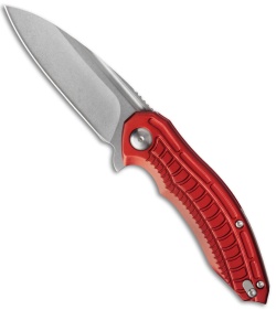 Brous Blades Bionic 2.0 Flipper Knife Red (3" Stonewash)