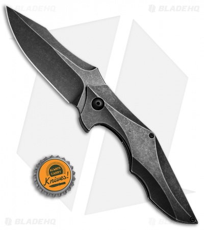 Brous Blades Snody Ante Up Frame Lock Flipper Knife Ti (3.5" Black Acid SW)