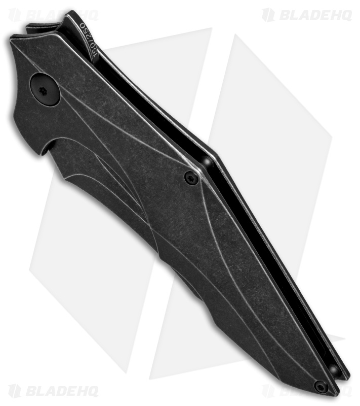 Brous Blades Snody Ante Up Frame Lock Flipper Knife Ti (3.5" Black Acid SW)