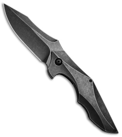 Brous Blades Snody Ante Up Frame Lock Flipper Knife Ti (3.5" Black Acid SW)