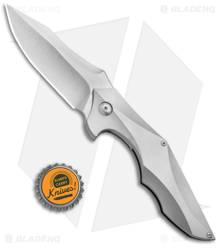 Brous Blades Snody Ante Up Frame Lock Flipper Knife Ti (3.5" Stonewash)