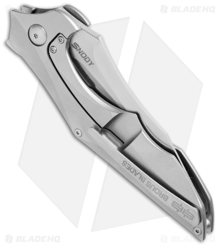 Brous Blades Snody Ante Up Frame Lock Flipper Knife Ti (3.5" Stonewash)