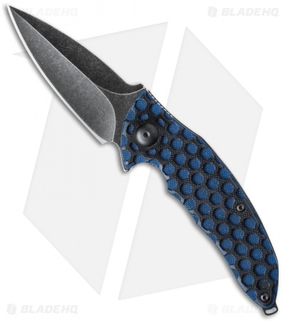 Brous Blades Custom Caliber Knife Black/Blue G-10 (3" Acid Wash) Exclusive