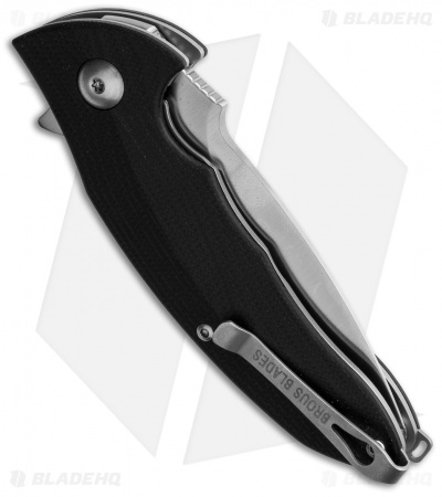 Brous Blades Caliber Flipper Knife Limited Edition Black G-10 (3" Plain) 