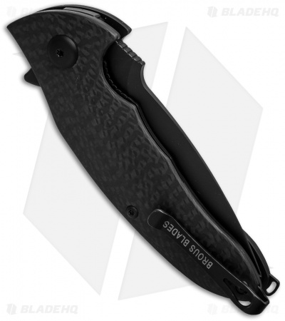 Brous Blades Caliber Flipper Liner Lock Knife Carbon Fiber (3" Blackout)