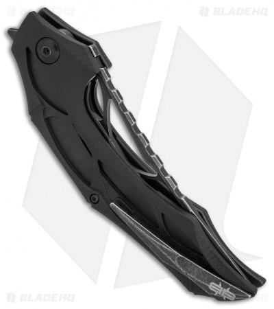 Brous Blades Isham Echelon Flipper Liner Lock Knife Black G-10 (4.1" Acid SW)