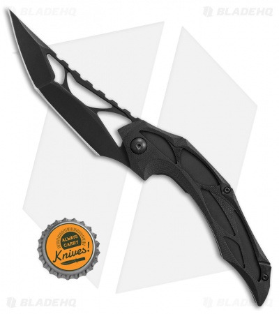 Brous Blades Isham Echelon Flipper Liner Lock Knife Black G-10 (4.1" Blackout)