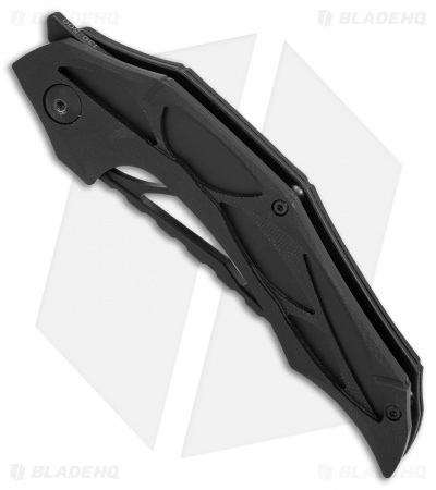 Brous Blades Isham Echelon Flipper Liner Lock Knife Black G-10 (4.1" Blackout)