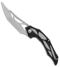 Brous Blades Isham Echelon Flipper Liner Lock Knife Black G-10 (4.1" Satin)