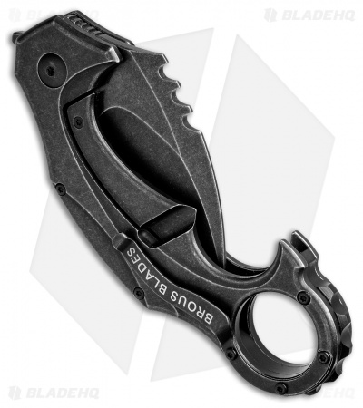 Brous Blades Elite Enforcer Folding Karambit Knife ASW Ti (2.6" Acid SW)