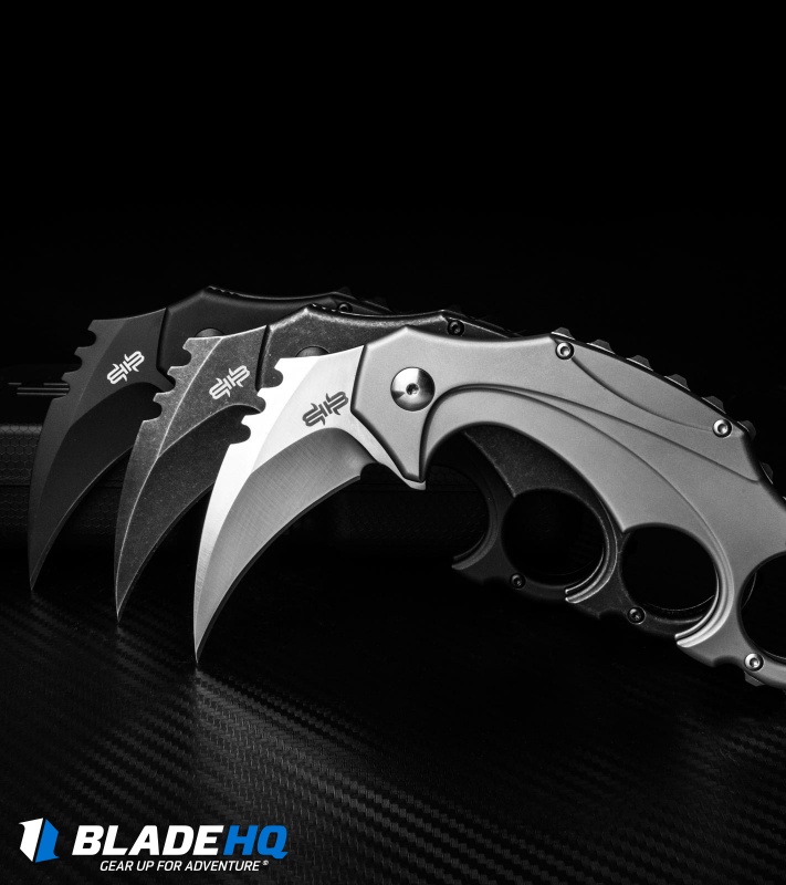 Brous Blades Elite Enforcer Folding Karambit Knife Blackout Ti (2.6" Black)