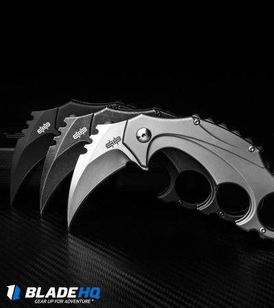 Brous Blades Elite Enforcer Folding Karambit Knife Blackout Ti (2.6" Black)