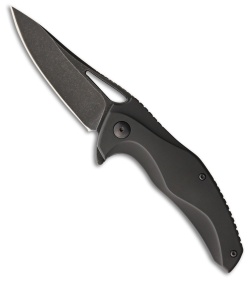 Brous Blades Exo Liner Lock Flipper Knife Black Ti (3.375" Acid Stonewash)