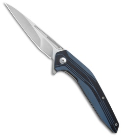 Brous Blades Hardwire Liner Lock Knife Blue/Black G-10 (4.25" Stonewash)