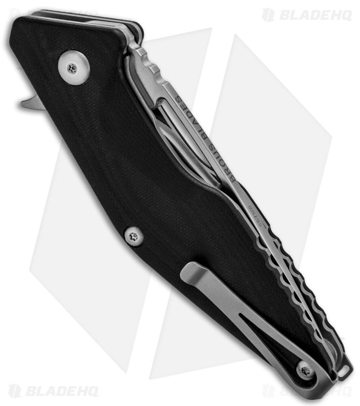 Brous Blades Mini Division Flipper Knife Black G-10 (3.5" Satin)