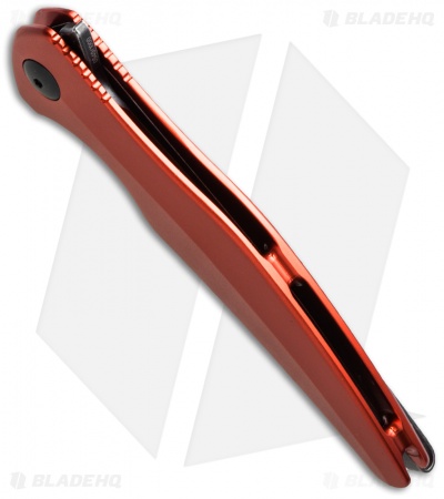 Brous Blades Sniper Flipper Liner Lock Knife Orange Aluminum (3.75" Acid SW)
