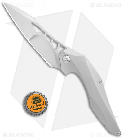 Brous Blades Isham Raven Flipper Frame Lock Knife Titanium (3.8" Satin)