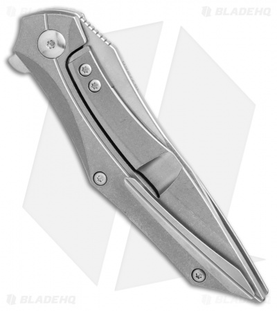 Brous Blades Razorback Frame Lock Flipper Knife Titanium (3" Stonewash) 