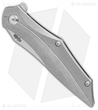 Brous Blades Razorback Frame Lock Flipper Knife Titanium (3" Stonewash) 